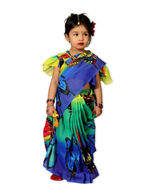 Chanderi Silk Digital Print butterfly - 1