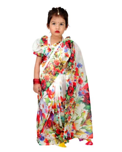 Chanderi silk flowers design - 2